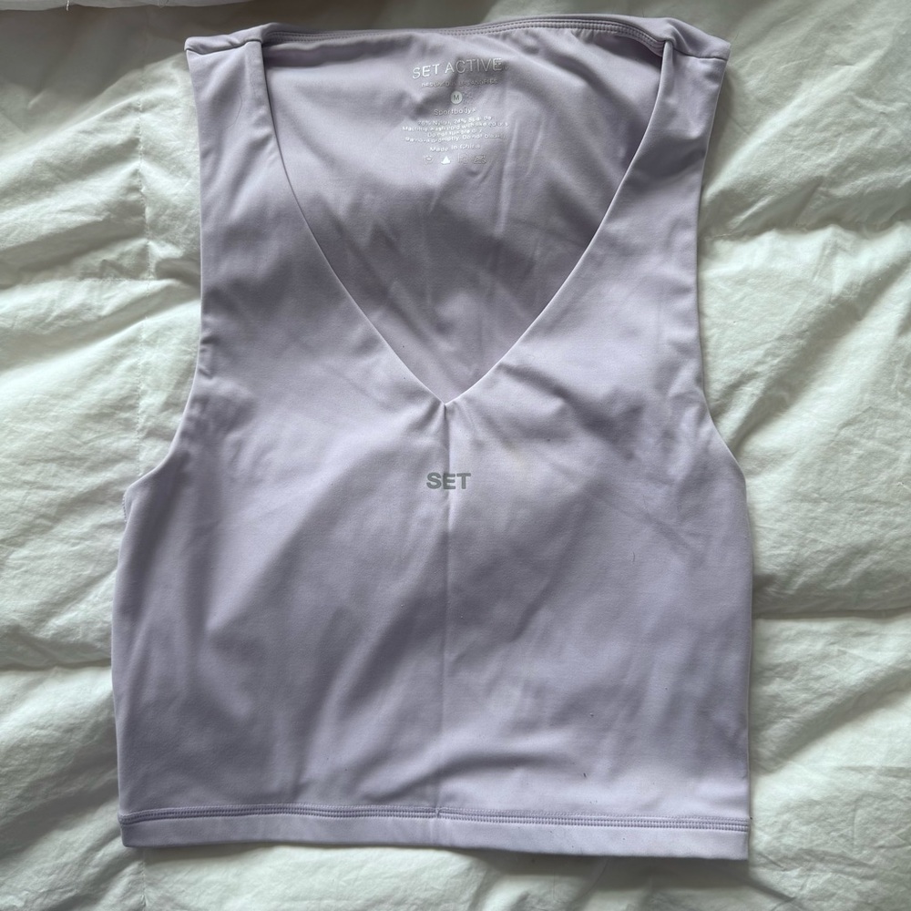 SET Active Purple Fitted Crop Tank Top